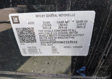 2021 Cadillac Xt6 Awd Premium Luxury from USA, damaged, VIN 1GYKPDRS0MZ153523